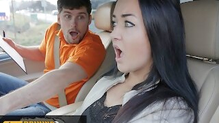fakedrivingschool Fake Driving School Zuzu Sweet Gets Spunk in Mouth For Her Licence babe car
